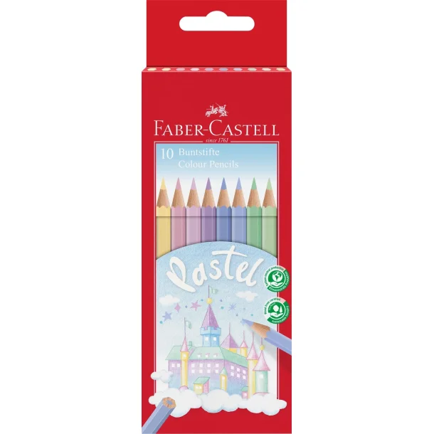 Farveblyant Pastel farver 10 assorteret