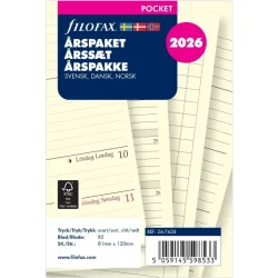 Filofax | rspakke 2026 | refill | Pocket | Uge pr. opslag |