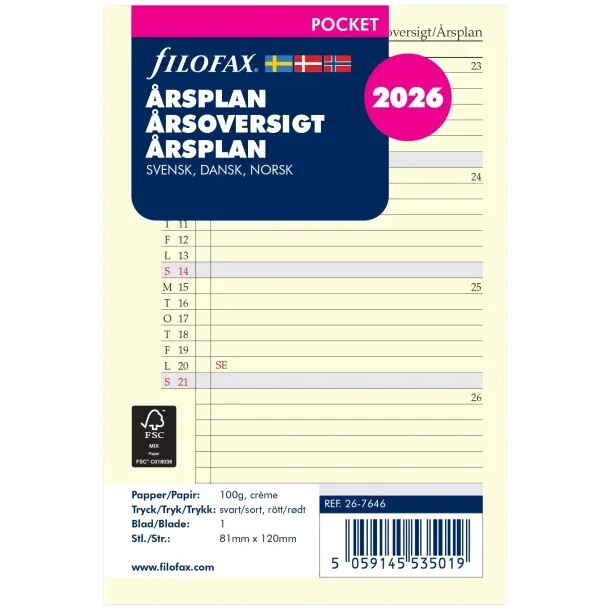 Filofax | rsplan 2026 | Pocket |