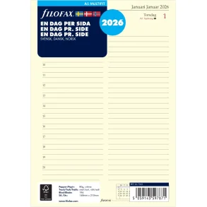Filofax | Refill | A5 | 2026 | Dag pr. side | 