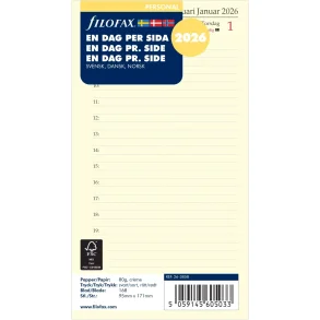 Filofax | Refill | Personal 2026 | Dag pr. side |