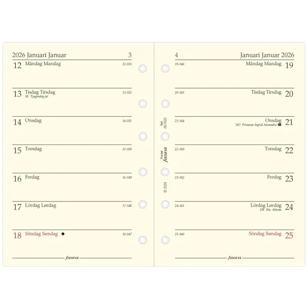 Filofax | Refill Pocket | 2026 | Uge pr. side |