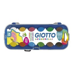 Giotto acquerelli med 12 farver og pensel 