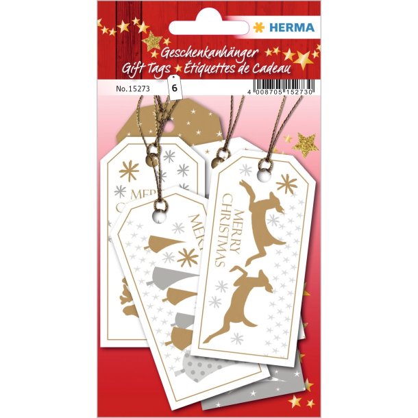 Herma gavemrker m/snor jule 8x4cm (6)