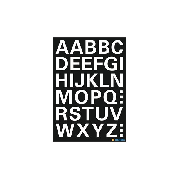 Herma etiket Vario bogstaver A-Z 15mm hvid