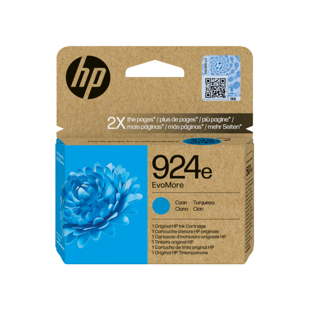 HP 924e EvoMore Cyan Original Ink Cartridge