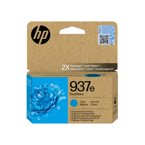 HP 937e EvoMore Cyan Original Ink Cartridge