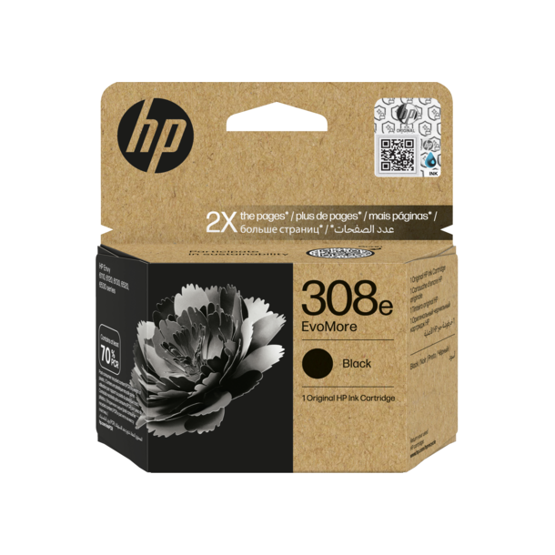 HP 308e EvoMore Black Original Ink Cartridge