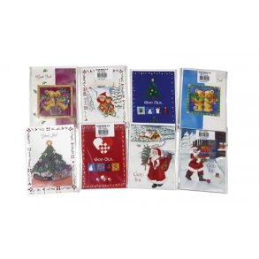 Julekort | 4 stk. med konvolut, assorteret |