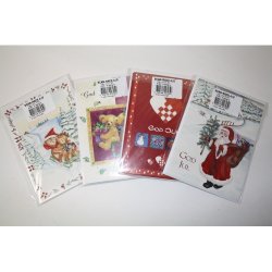Julekort | 4 stk. med konvolut, assorteret |