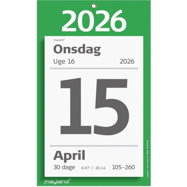 K�mpeafrivningskalender | 2026 |
