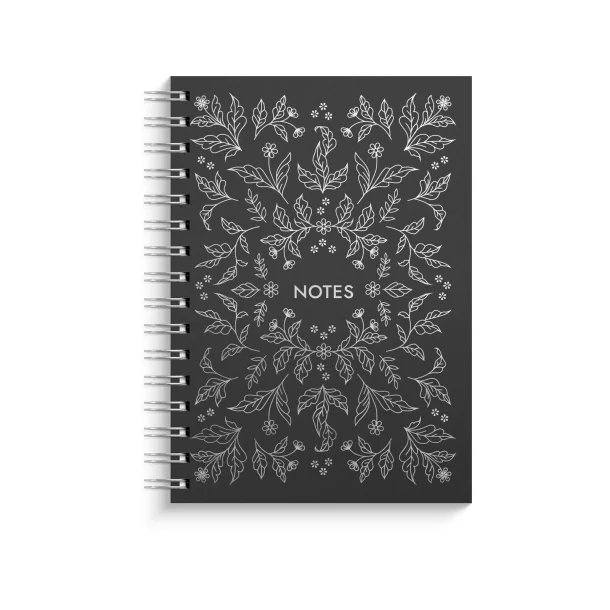 Notebook | Silver Flower | A5 | Linjer | 