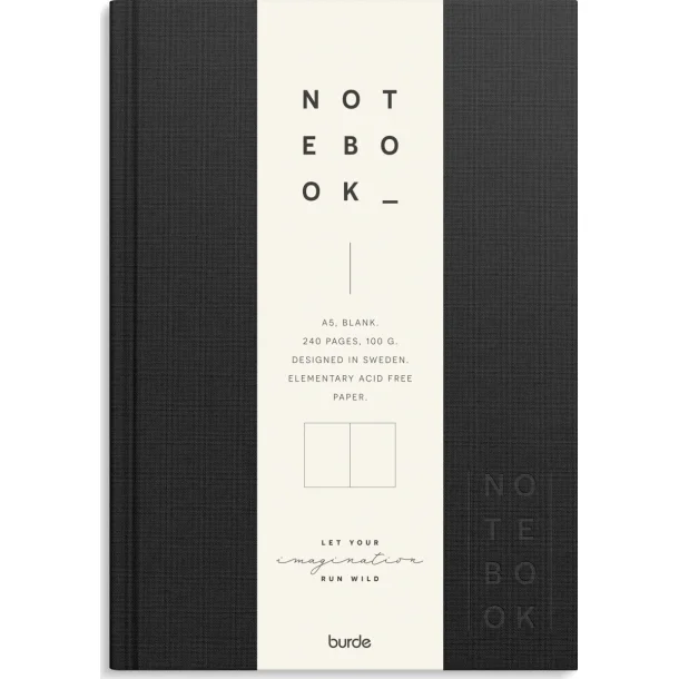 Notebook Textile | sort | Blank | A5 | 