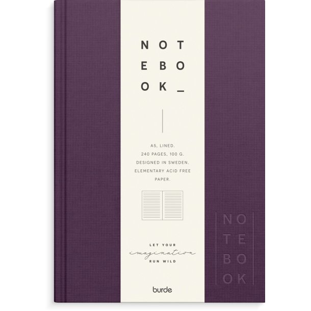 Notebook textile | Blomme | linjer | A5 |