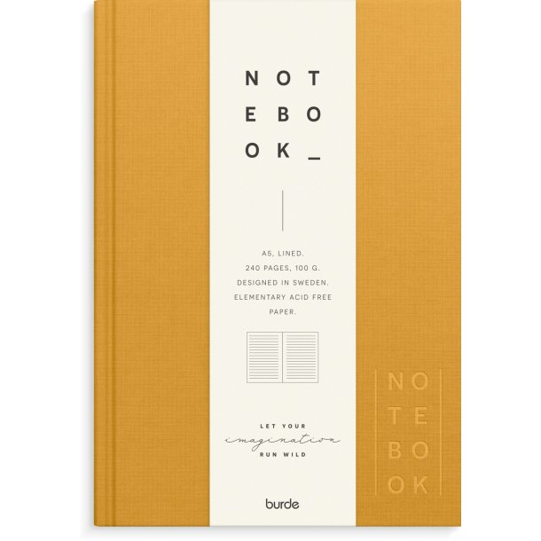 Notebook textile | Sennep | linjer | A5 |