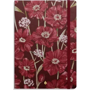 Notebook Deluxe A5 Burgundy Flowers