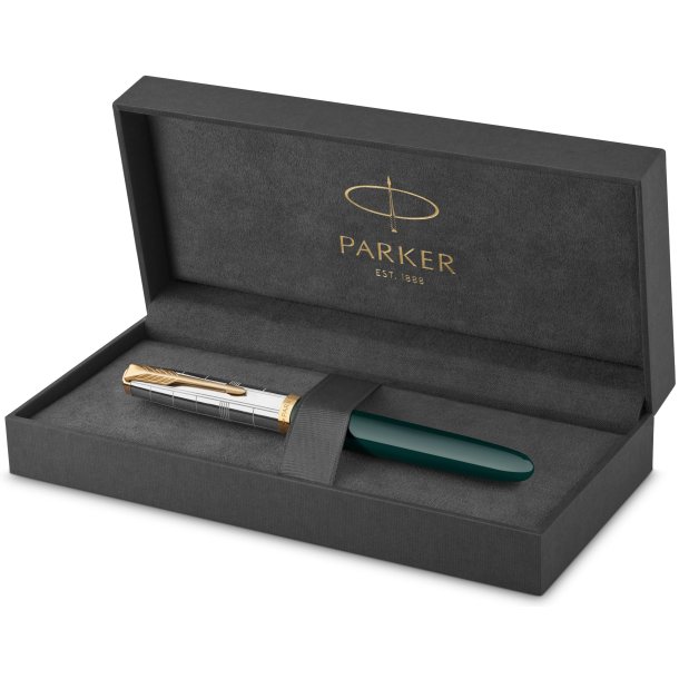 Parker 51 Premium fyldepen i gaveske grn/slv