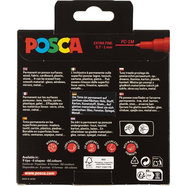 Posca | PC-1M | 8 stk. St Basic Color |