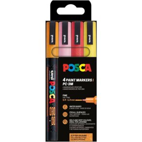 Posca Tusser | PC-3ML 4 stk. |  Warm Sparkling |