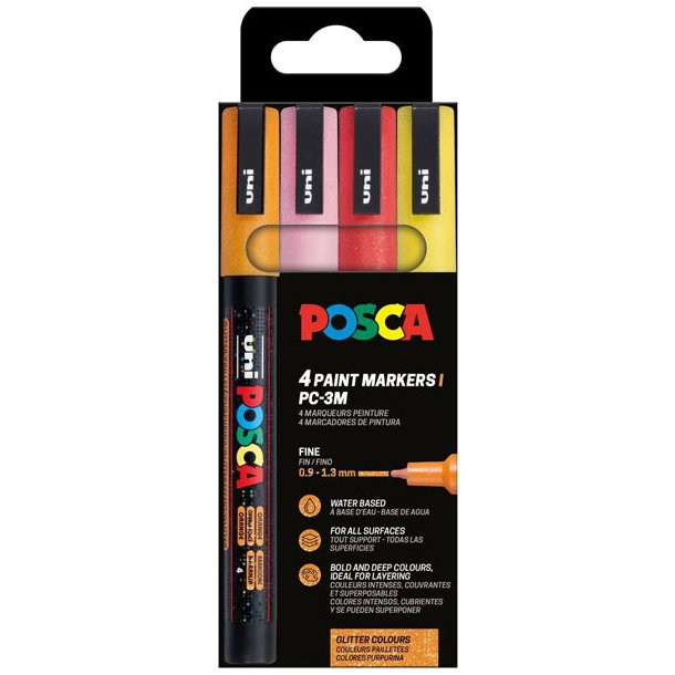 Posca Tusser | PC-3ML 4 stk. |  Warm Sparkling |