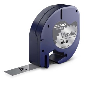 DYMO LetraTag Plasttape - 12mm x 4m, Metallic