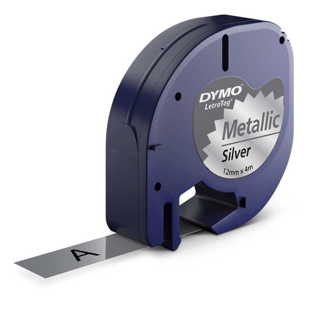 DYMO LetraTag Plasttape - 12mm x 4m, Metallic