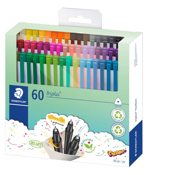 Staedtler Fineliner Triplus  60 Farver af Ren Magi
