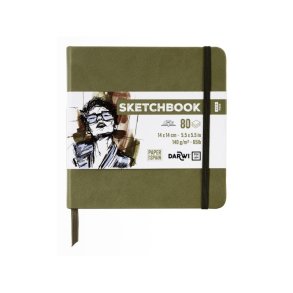 Skitsebog | 14x14 cm | 80 sider | 140 G | KHAK |