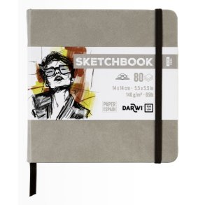 Skitsebog | 14x14 cm | 80 sider | 140 G | TAUPE |