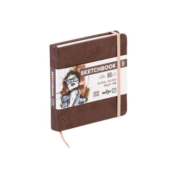 Skitsebog | 14x14 cm | 80 sider | 140G | Brun |