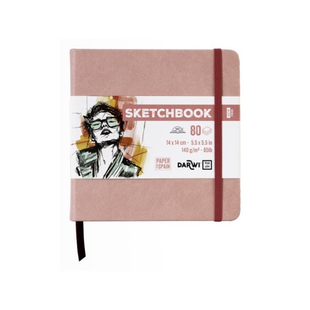 Skitsebog | 14x14 cm | 80 sider | 140G | Pink |