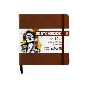 Skitsebog | 14x14 cm | 80 sider | 140G | Terracotta |