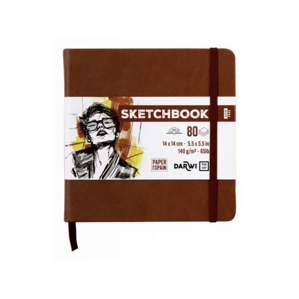 Skitsebog | 14x14 cm | 80 sider | 140G | Terracotta |