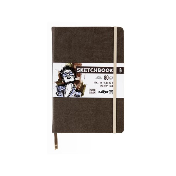 Skitsebog | 14x21 cm | 80 sider | 140G | Brun |