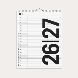 Studie Familiekalender | black &amp; white | 2026/2027 |
