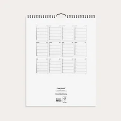Studie Familiekalender | black &amp; white | 2026/2027 |
