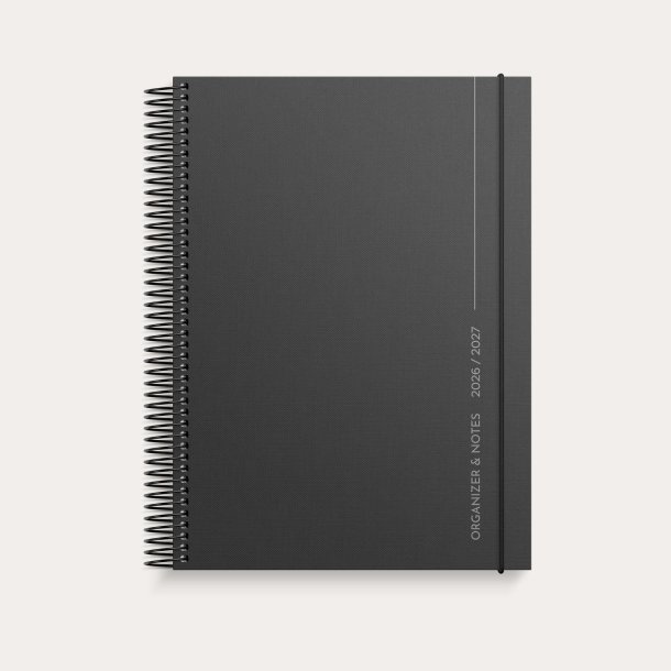 Studie Organizer &amp; Notes | A5 | ugekalender | sort | 2026/2027 |