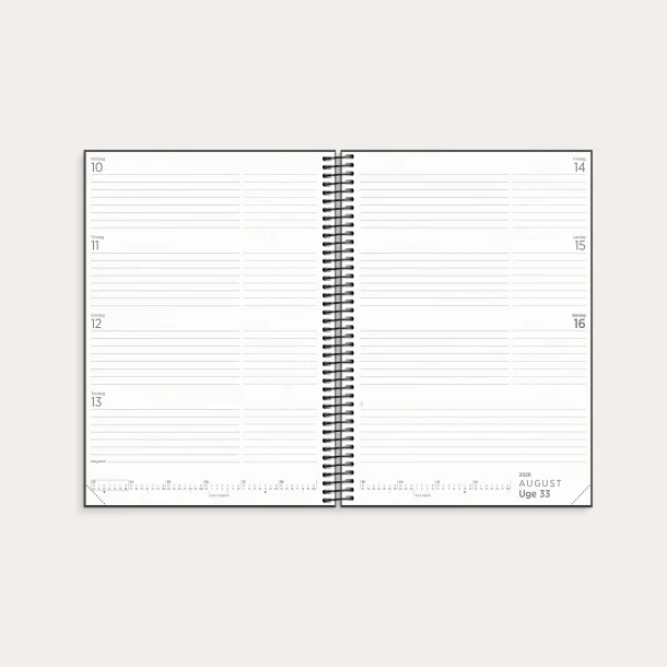 Studie Organizer &amp; Notes | A5 | ugekalender | sort | 2026/2027 |
