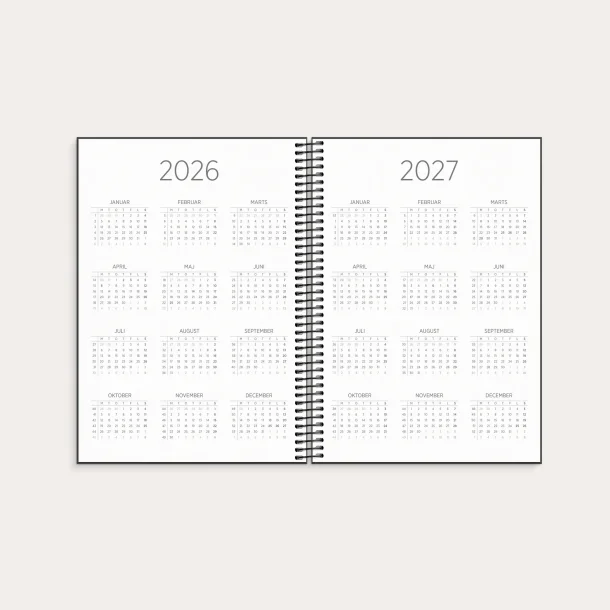 Studie Organizer &amp; Notes | A5 | ugekalender | sort | 2026/2027 |