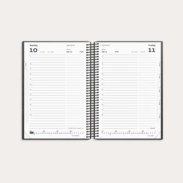 Studie | Stor dagkalender genbrugskarton | Sort | 2026/2027 | 