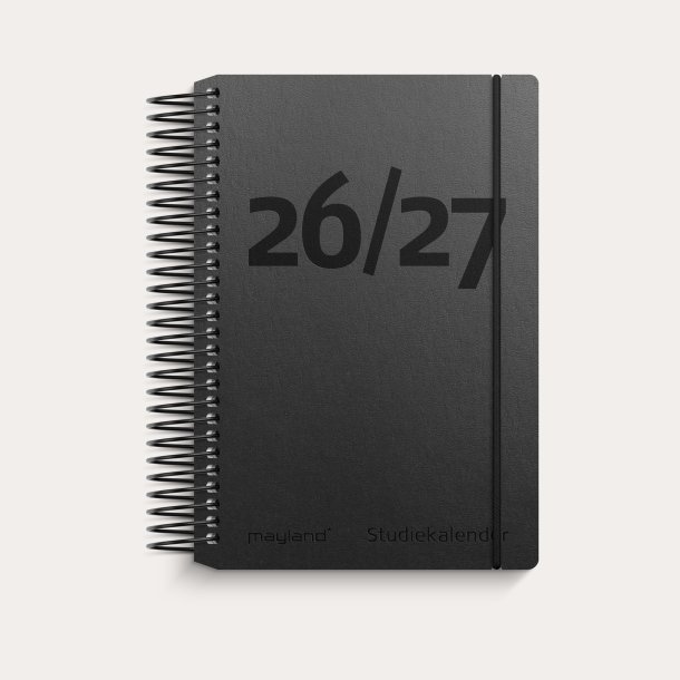 Studie mini | dagkalender | sort | genbrugskarton | 2026/2027 |
