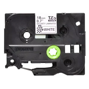Brother TZeSE Sikkerhedstape - 18mm x 8m, Hvid (sort skrift)