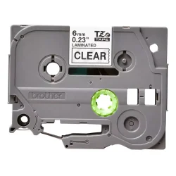 Brother TZe Tape - 6mm x 8m, Transparent (sort skrift)