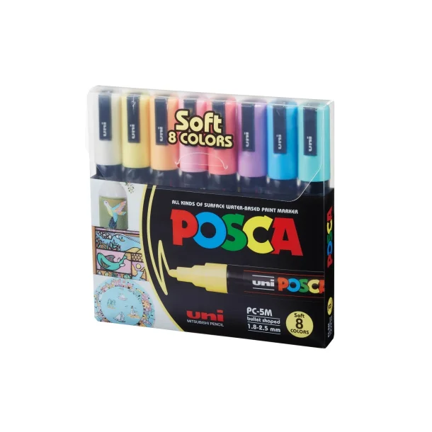 Uni Posca | PC-5M | 8 pastelfarver |