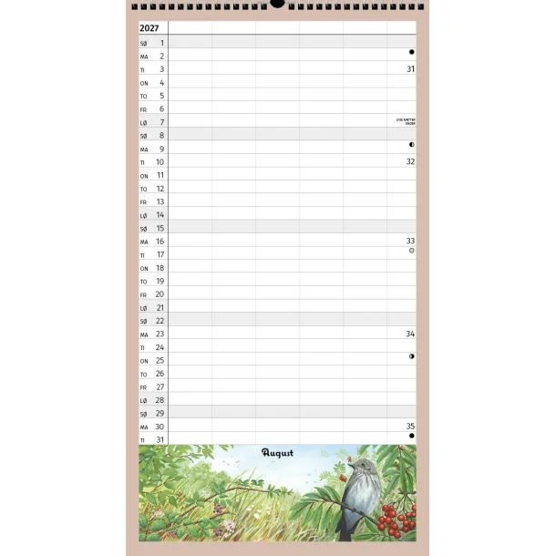 V�gkalender | �ret rundt i Naturen | 2027 |