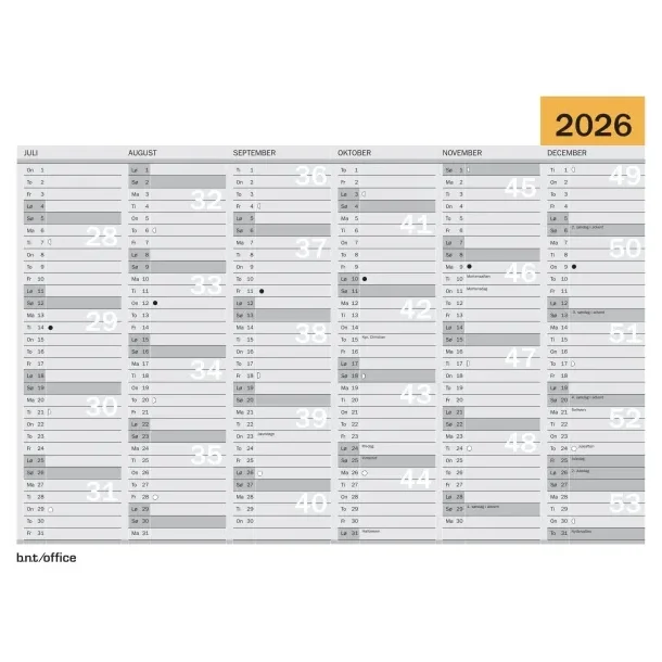 V�gkalender | A3 | 2026 | DK |