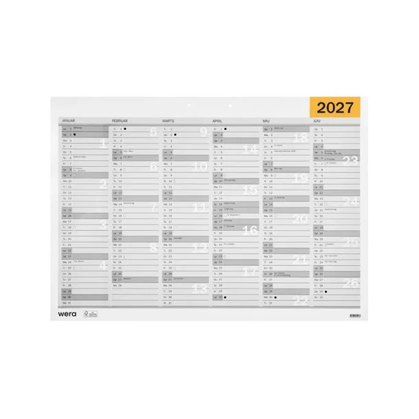 Wera v�gkalender | A4 | 2027 |