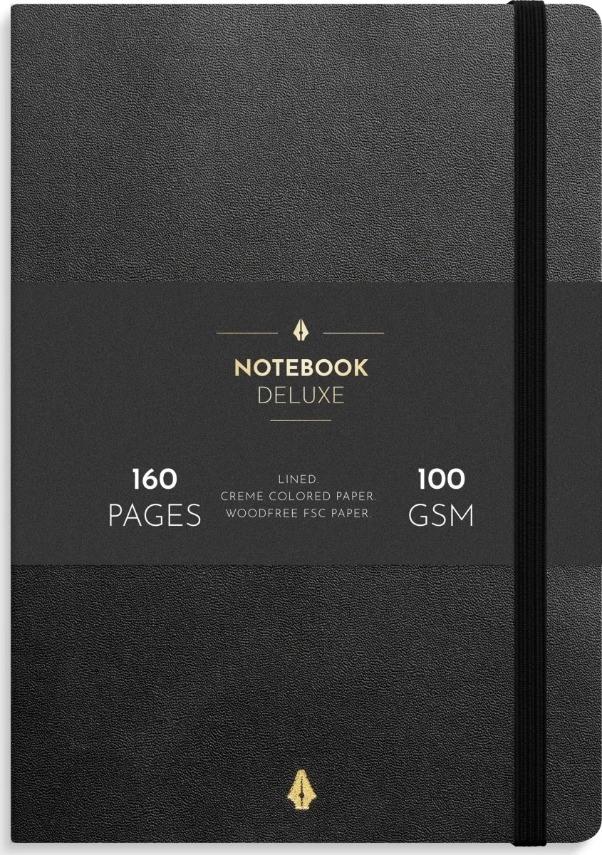 Notebook Deluxe A5, Sort - Notesbøger - ShopTur