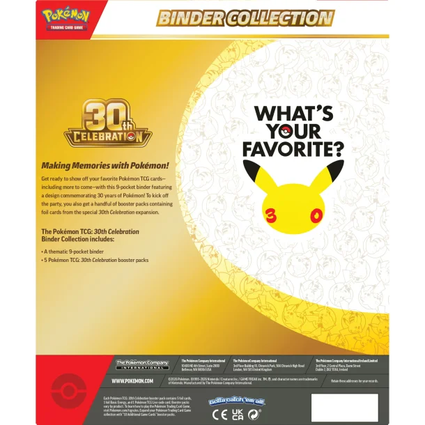 Pok�mon 30 �rs Jubil�um | Binder Collection | 16. september 2026 |