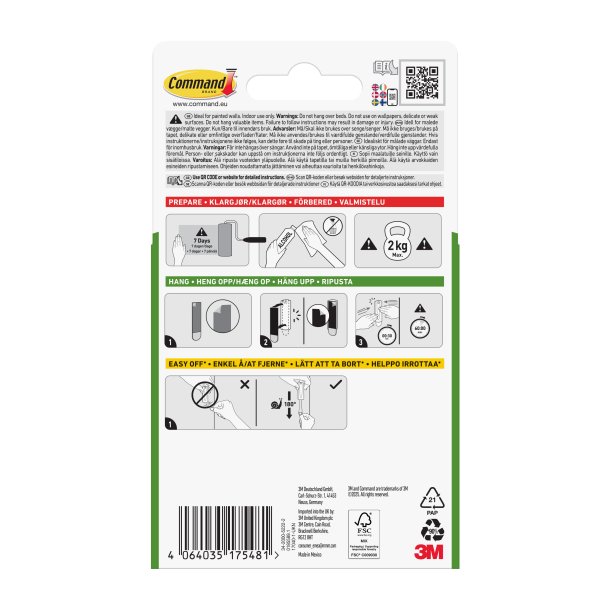 Command Sawtooth 1 Hook+2 Strips 17040-1